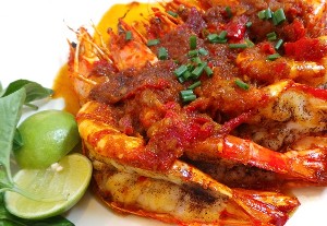 Resep Seafood: Grilled Shrimp with Sambal Goreng Sauce