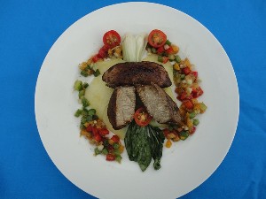 Pan Fried Tuna Peach Salsa Sauce - Koki Cilik Pan Fried Tuna Peach Salsa Sauce - Koki Cilik